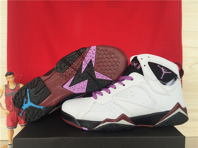 New Air Jordan 7 GS Fuchsia Glow White Purple Black Women Shoes